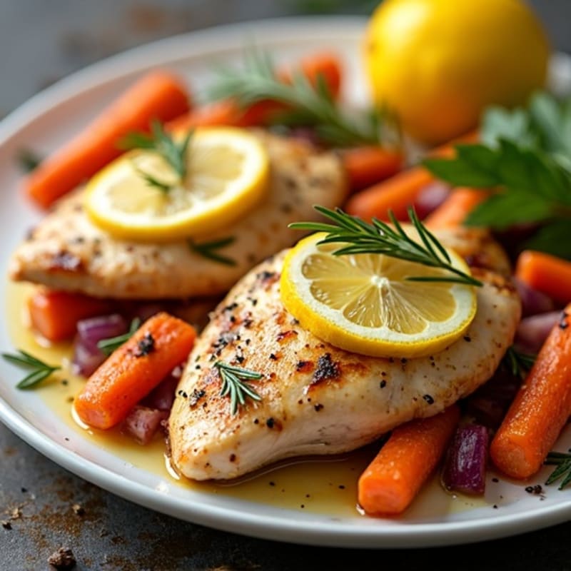 Sheet Pan Lemon Herb Chicken and Crispy Roasted Root Vegetables