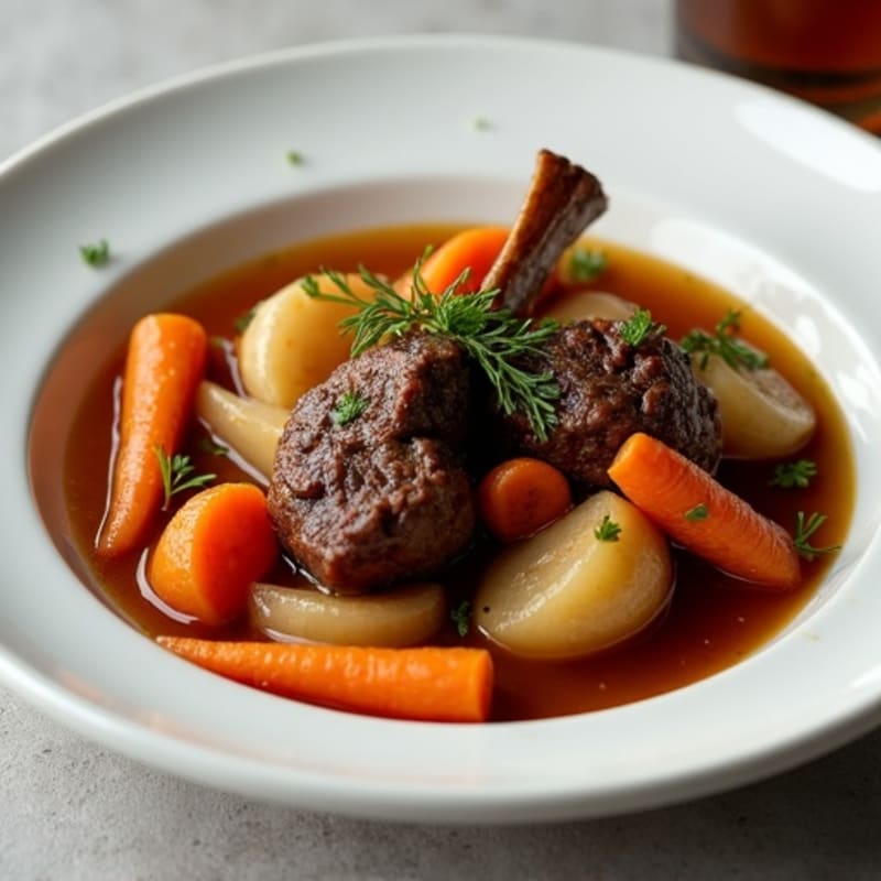 Slow-Cooked Tender Lamb Shank Stew with Hearty Root Vegetables