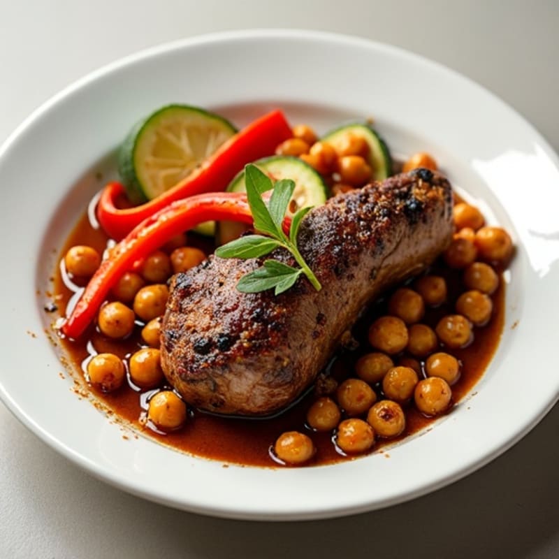 Slow-Cooked Spiced Lamb with Roasted Vegetables