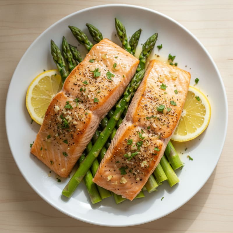 Lemon-Herb Roasted Salmon and Asparagus