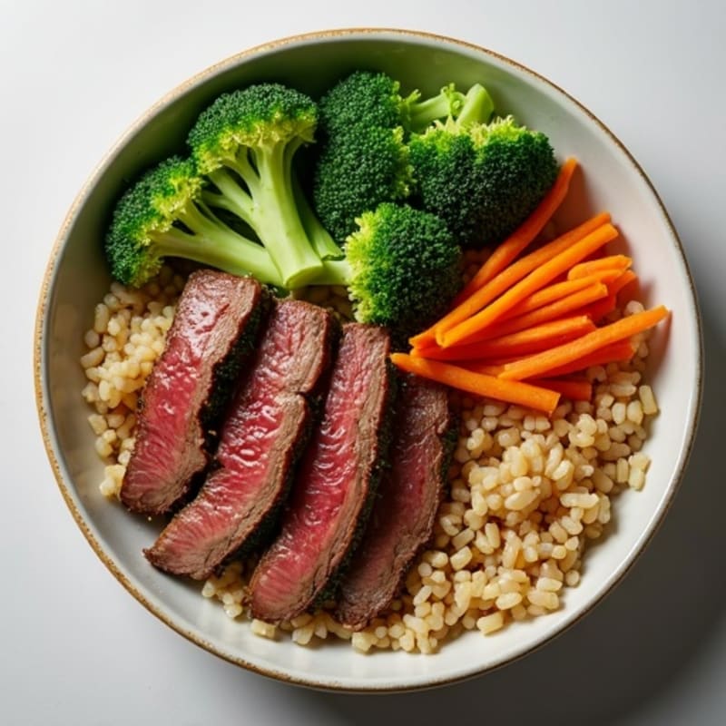 Garlic Ginger Beef and Broccoli Rice Bowl