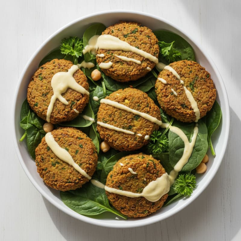 Crispy Falafel with Lemon-Tahini Drizzle