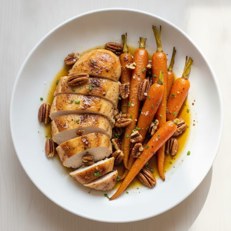 Maple-Glazed Roasted Carrots with Pecans