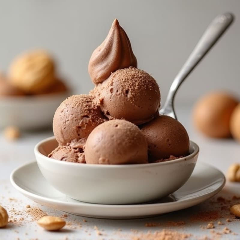 Creamy High-Protein Chocolate Peanut Butter Ice Cream