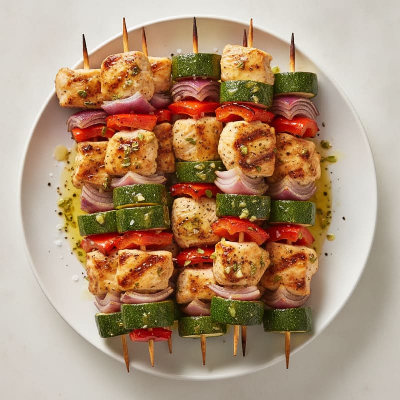 Lemon-Herb Chicken and Veggie Skewers