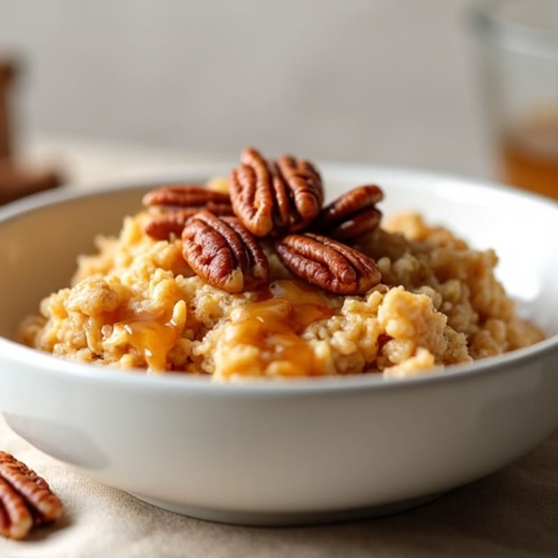 Maple Cinnamon Baked Oatmeal with Toasted Pecans
