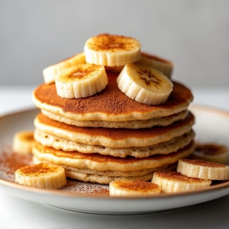 Fluffy Banana Protein Pancakes with Sweet Cinnamon Bananas