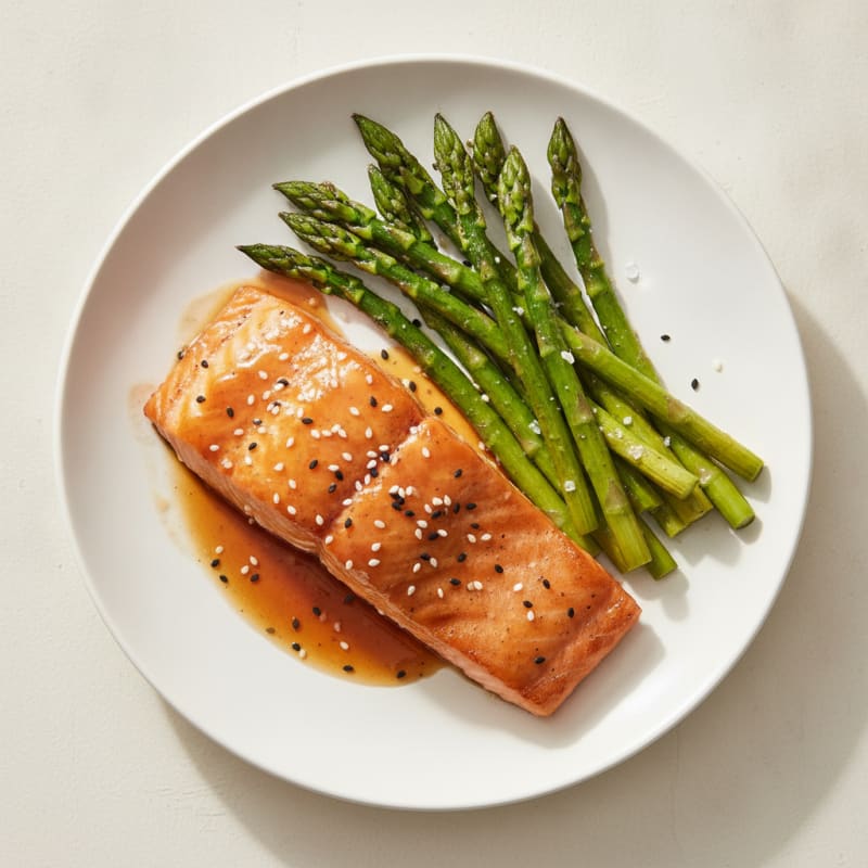 Teriyaki Glazed Salmon with Roasted Asparagus