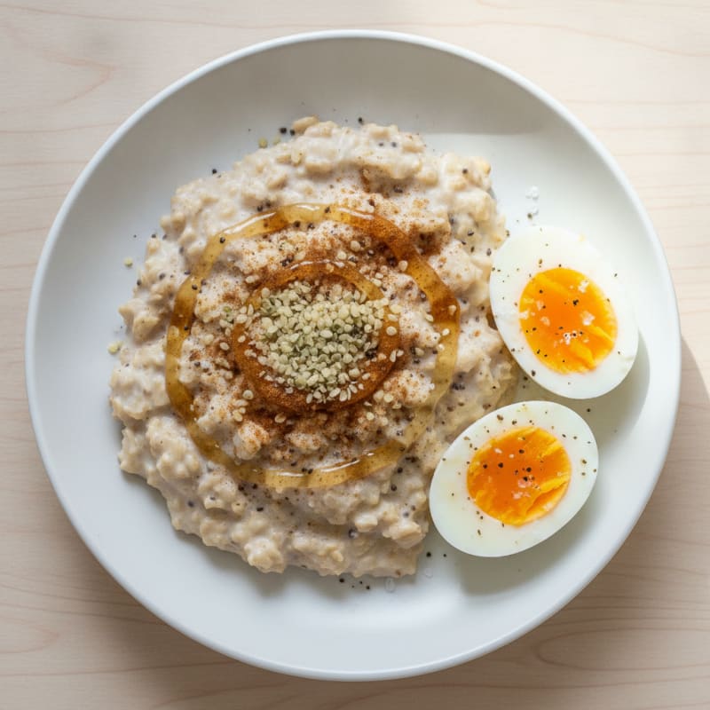 Kefir Overnight Oats with Boiled Eggs