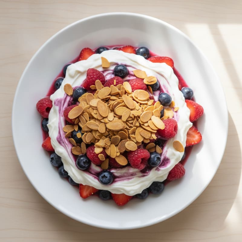 Greek Yogurt Protein Parfait with Mixed Berries