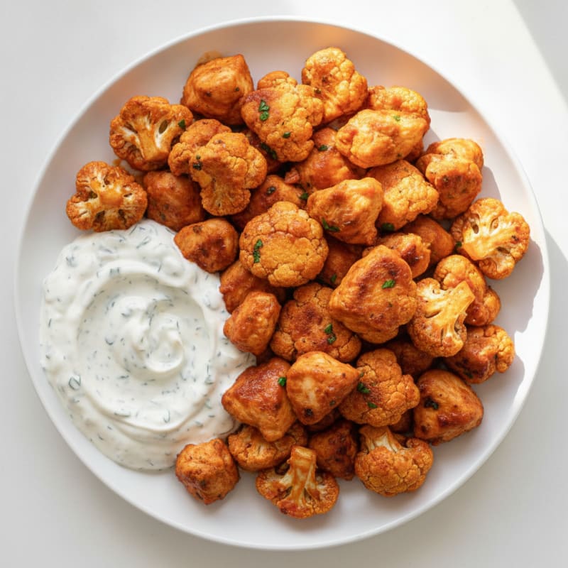 Buffalo Cauliflower Bites with Ranch