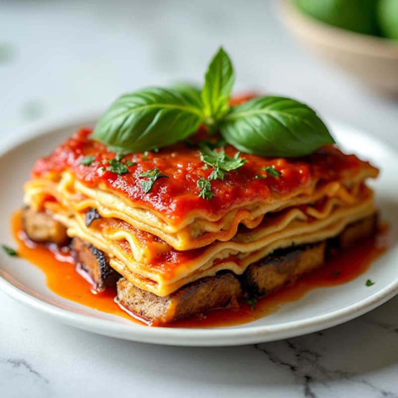 Roasted Vegetable Zucchini Noodle Lasagna