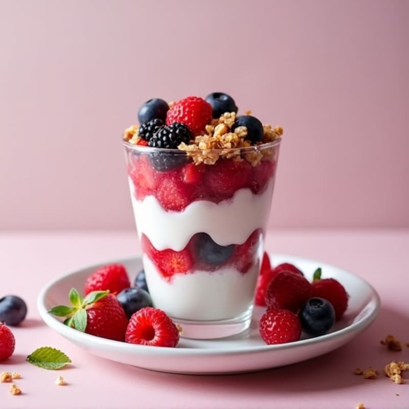 Greek Yogurt Protein Parfait with Mixed Berries