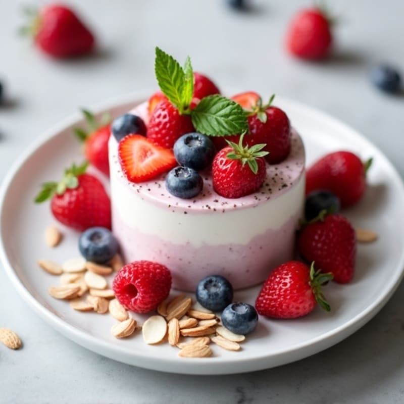 Greek Yogurt Protein Mousse with Mixed Berries