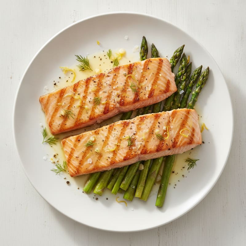 Lemon Herb Grilled Salmon with Asparagus
