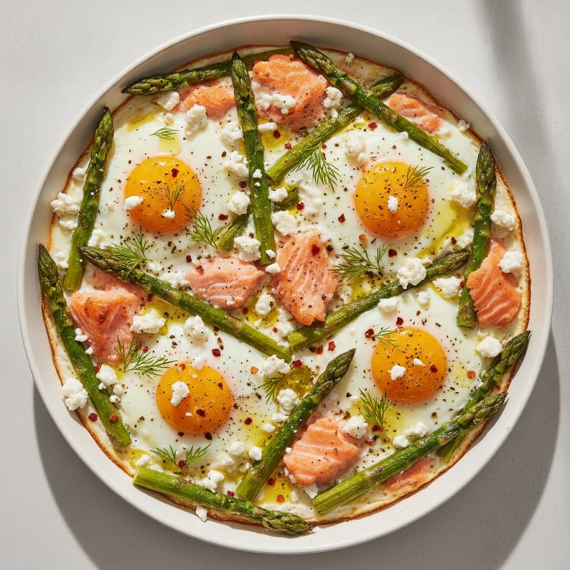 Baked Eggs with Roasted Asparagus