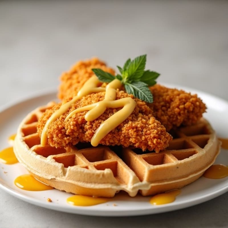 Crispy Baked Chicken with Whole Wheat Waffles