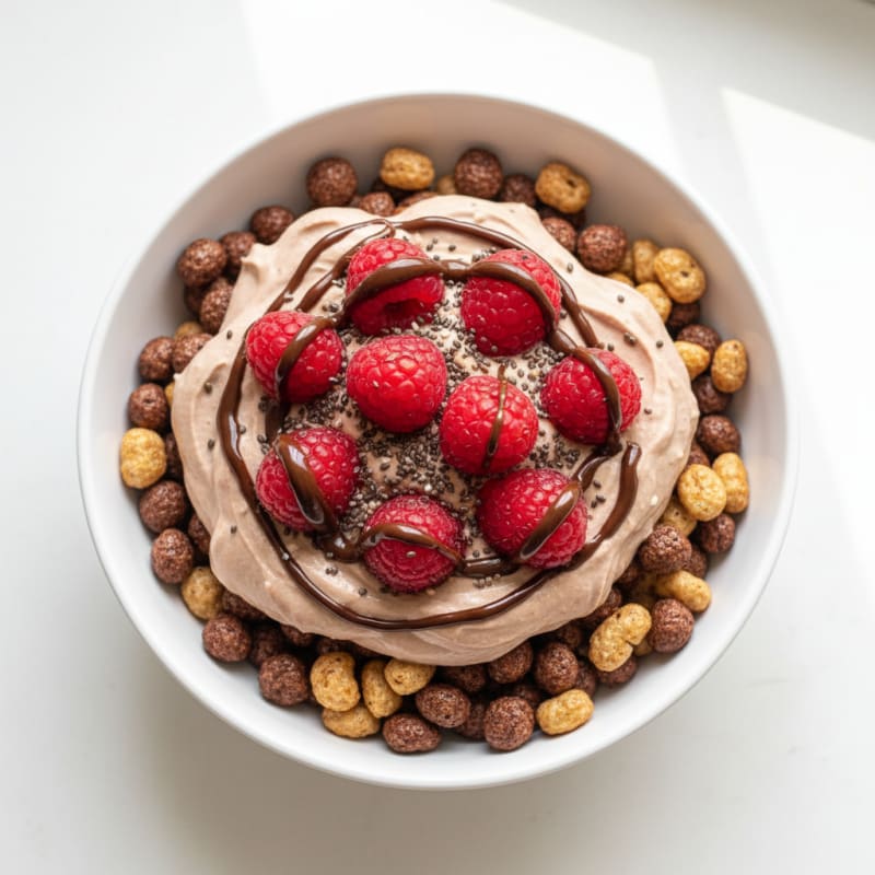 High-Protein Chocolate Cereal Yogurt Parfait
