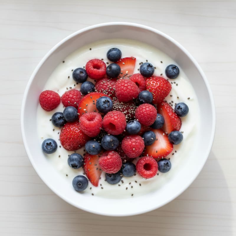 Greek Yogurt with Mixed Berries and Chia Seeds
