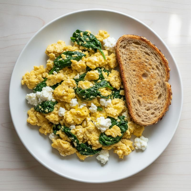 Egg and Cottage Cheese Scramble with Spinach