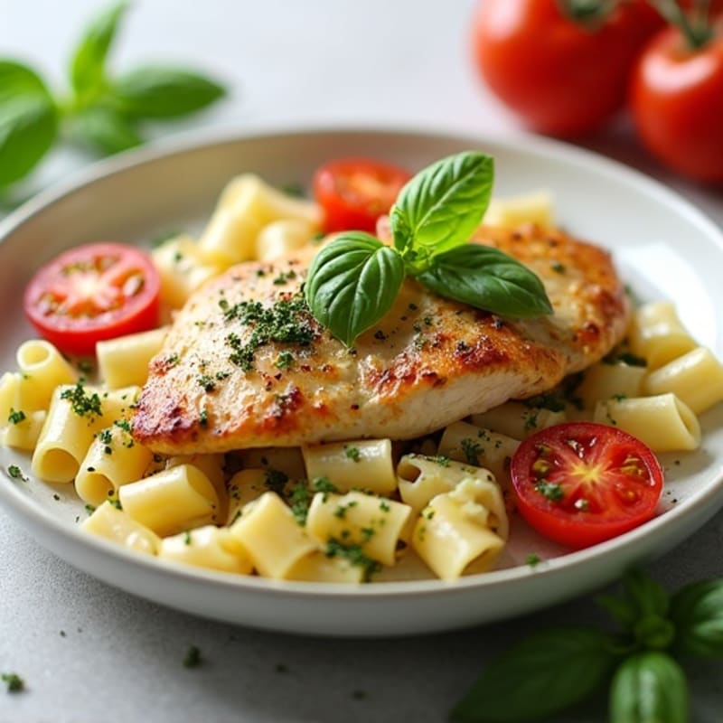 Creamy Herb-Roasted Chicken Pesto Pasta