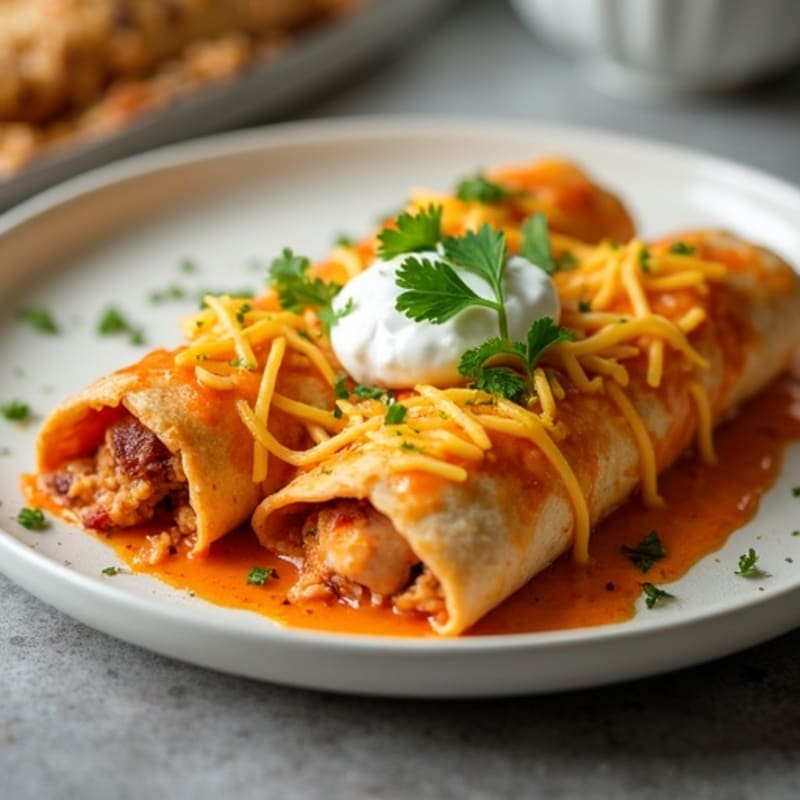 Creamy Spicy Chicken Enchiladas