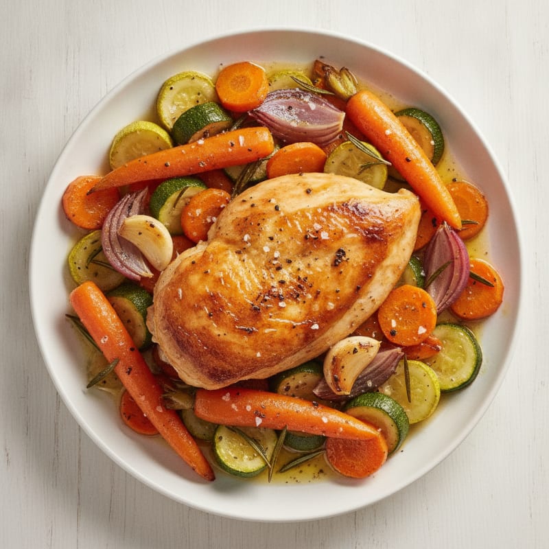 Roasted Chicken with Garden Vegetables