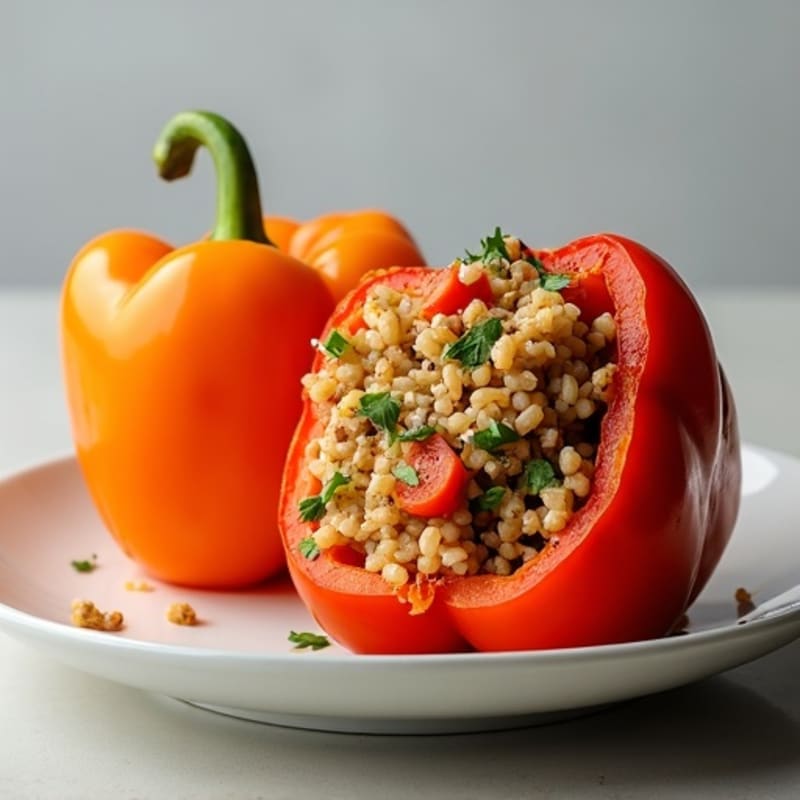 Lean Ground Turkey and Brown Rice Stuffed Bell Peppers
