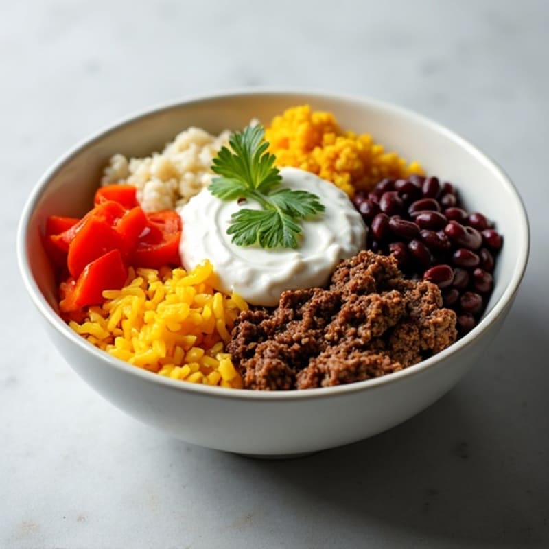 Seasoned Ground Beef Bowl with Special Sauce