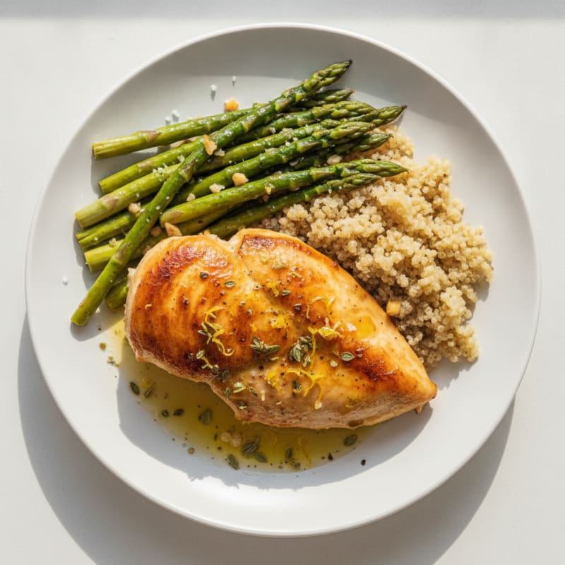 Lemon Herb Roasted Chicken with Asparagus