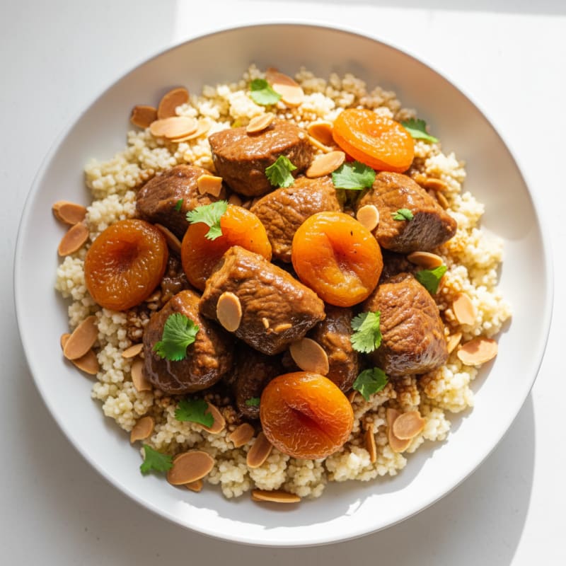 Tender Spiced Lamb and Apricot Tagine