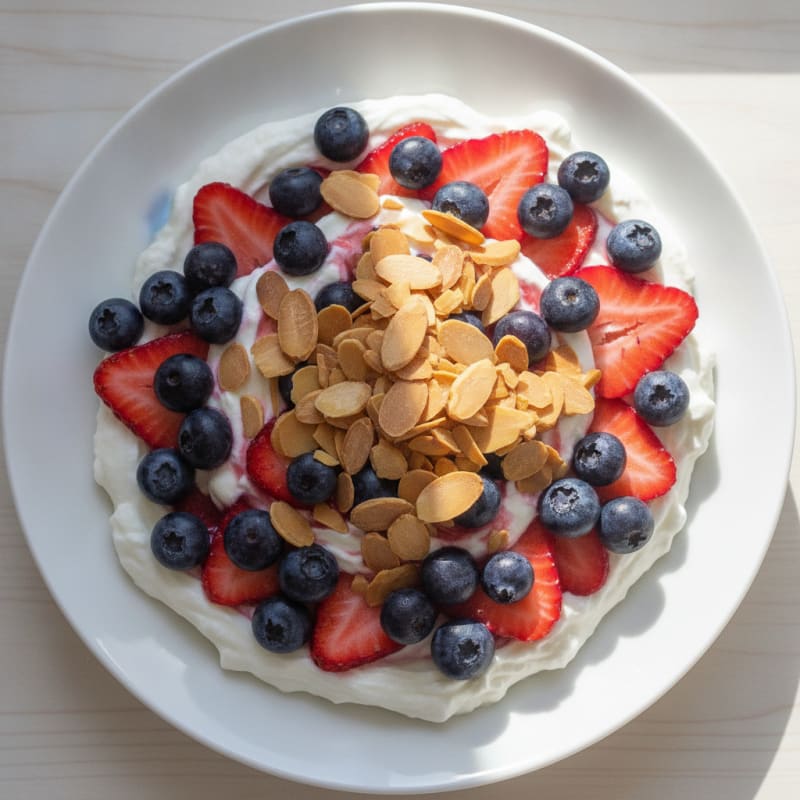 Greek Yogurt Protein Parfait with Berries and Almonds