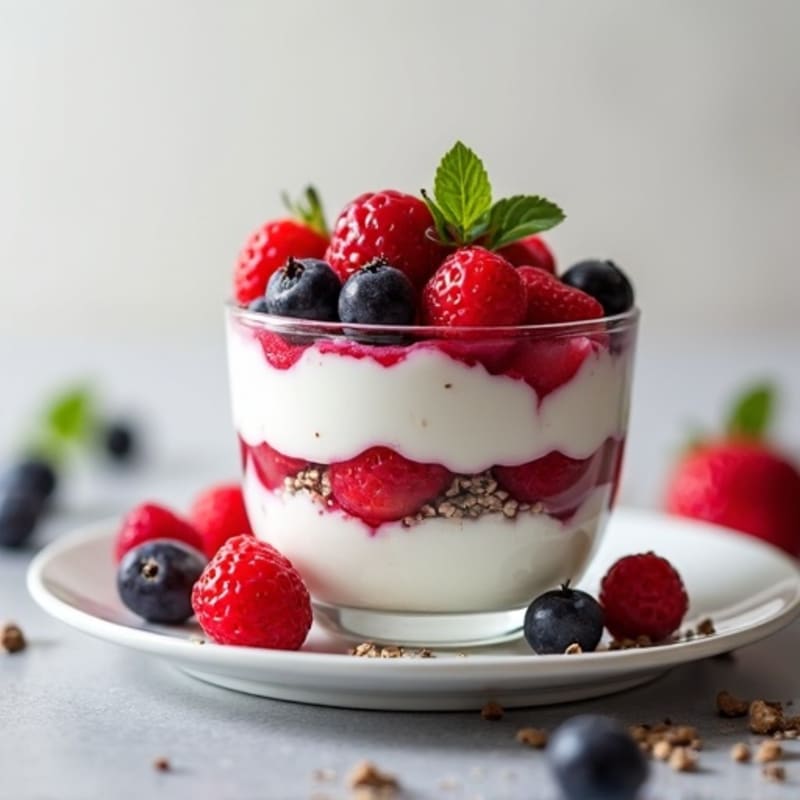 Greek Yogurt Protein Parfait with Mixed Berries
