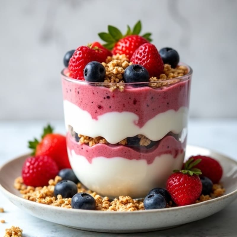 Greek Yogurt Protein Parfait with Mixed Berries
