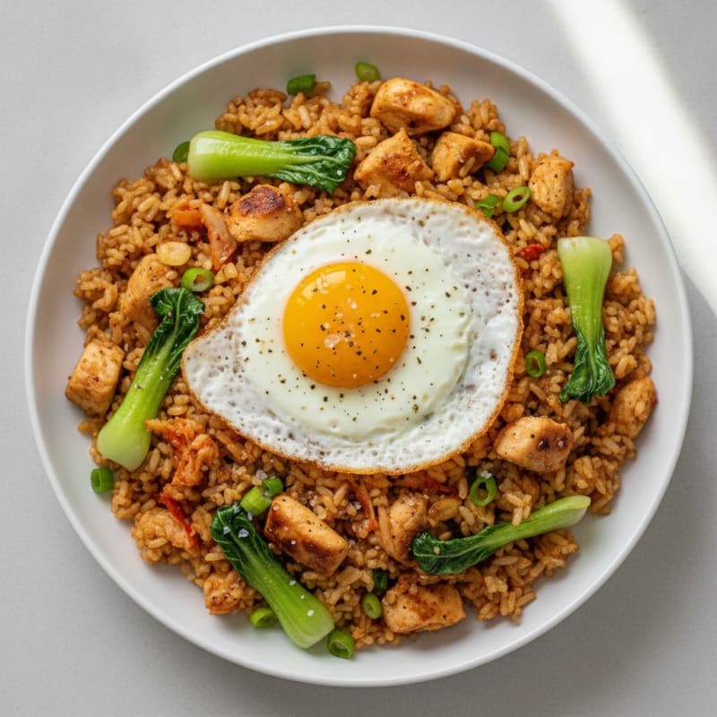 Kimchi Fried Rice with Fried Egg