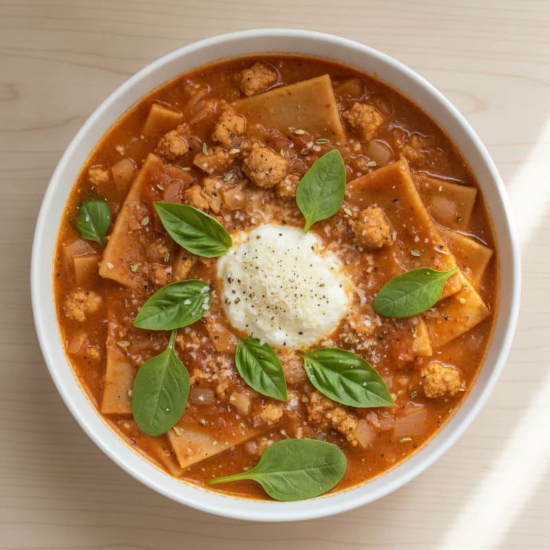 Hearty Lasagna Soup with Ricotta