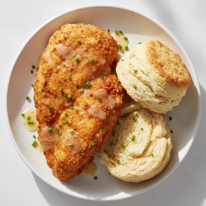 Buttermilk Fried Chicken with Fluffy Biscuits