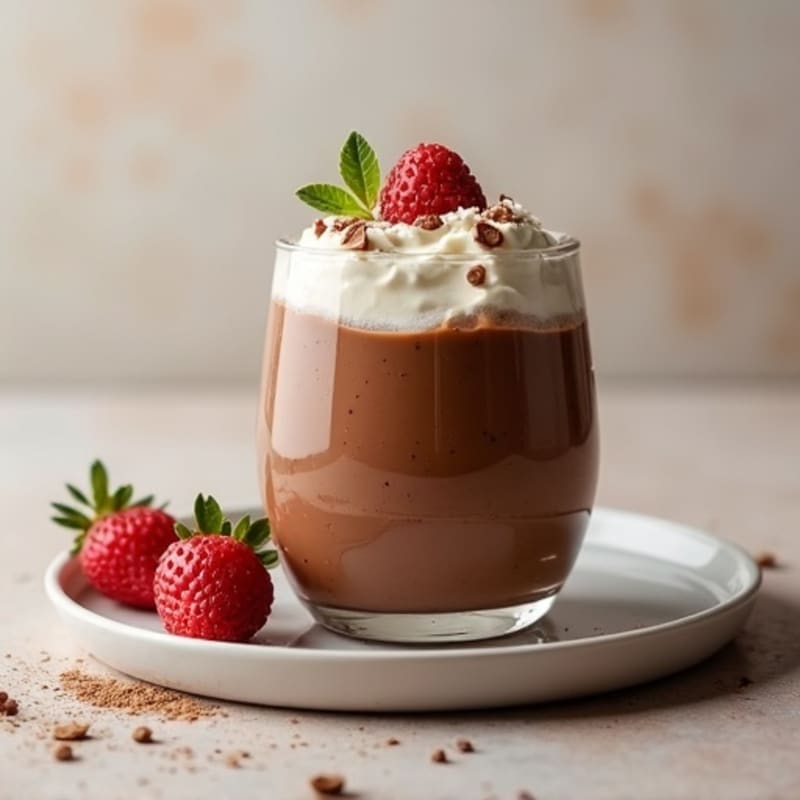 Silky Chocolate Protein Pudding with Almond Butter