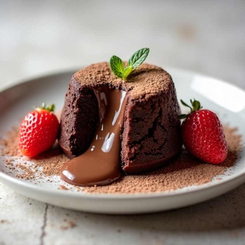 Protein-Rich Dark Chocolate Lava Cake