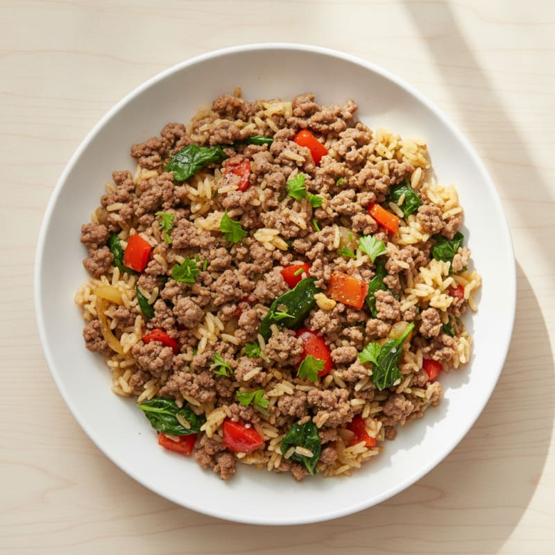 Savory Ground Beef and Rice Skillet