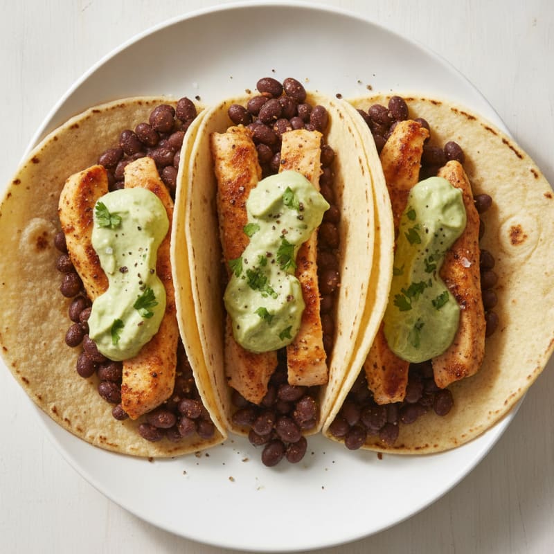 Spicy Chicken and Black Bean Tacos