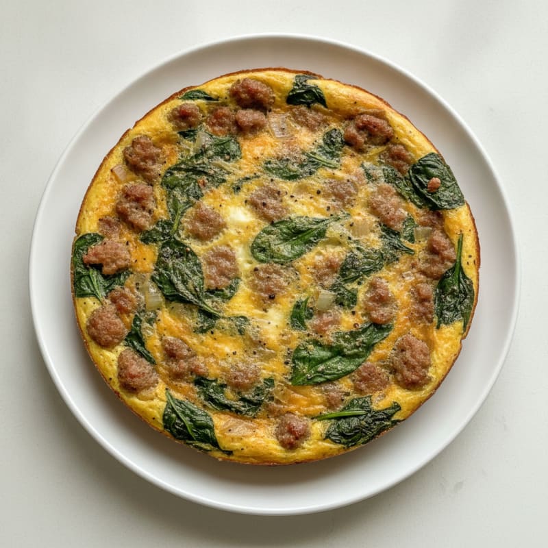 Sausage and Spinach Egg Bake