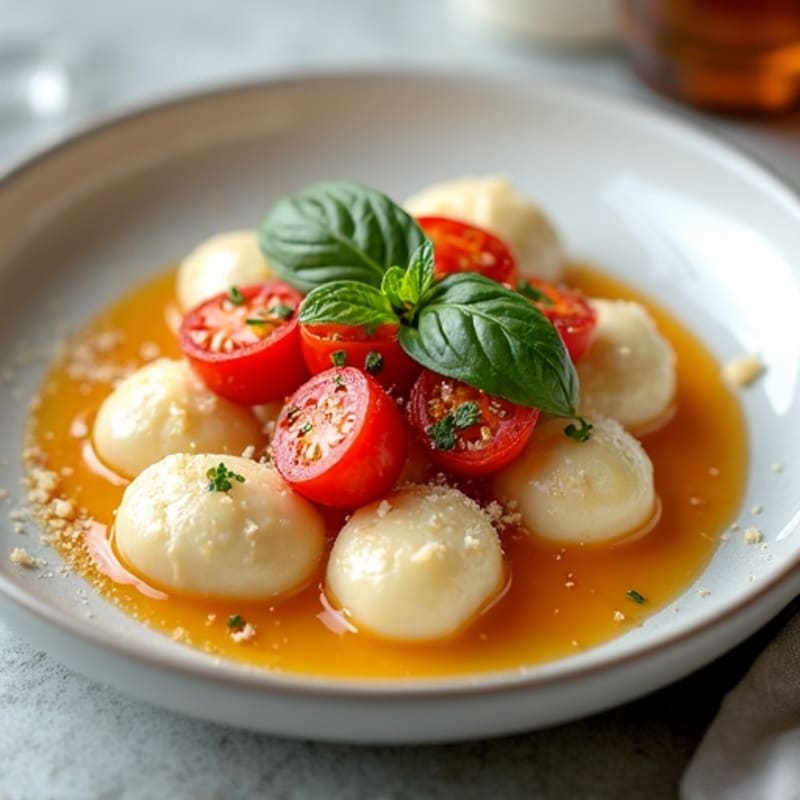 Fluffy Ricotta Gnocchi with Blistered Tomatoes and Fresh Herbs