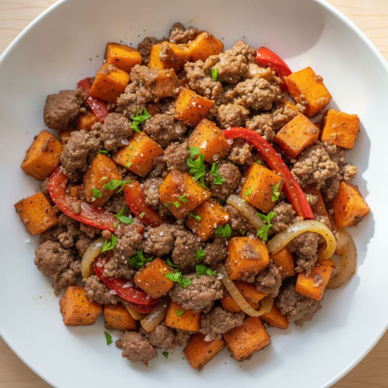 Beef and Sweet Potato Hash