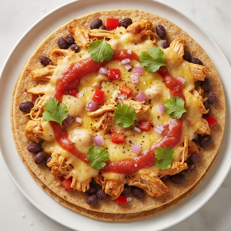 Chicken Mexican Pizza with Black Beans