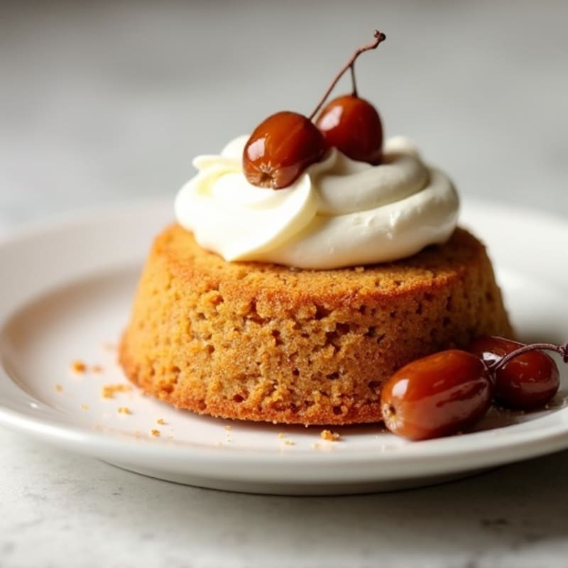Protein-Packed Date and Almond Cake with Vanilla Cream