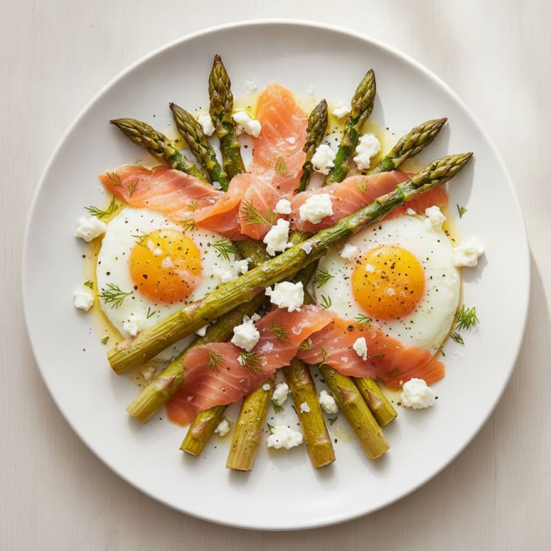 Baked Eggs with Roasted Asparagus