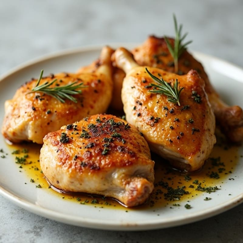Crispy Herb-Roasted Chicken Thighs with Garlic