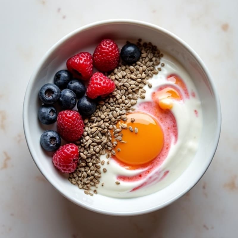 Silky Greek Yogurt Bowl with Hemp Seeds and Mixed Berries