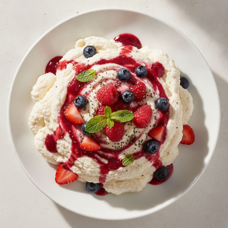 Silky Greek Yogurt Protein Mousse with Mixed Berries